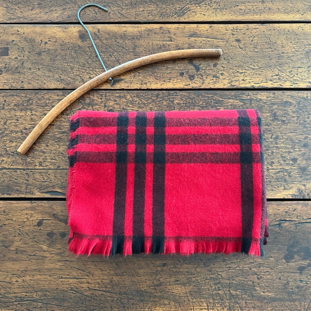 Banana Republic Factory Oversized Red Plaid Scarf Unisex